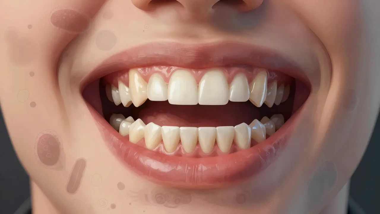 Zuby se posouvají kvůli ztrátě kosti, vzniká mezera