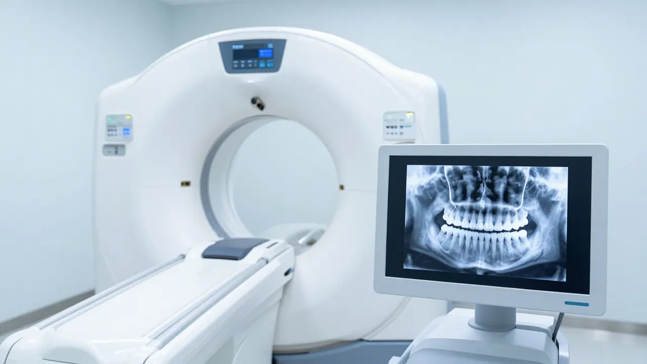 Moderní přístroj pro CBCT 3D rentgen v čisté zubní ordinaci