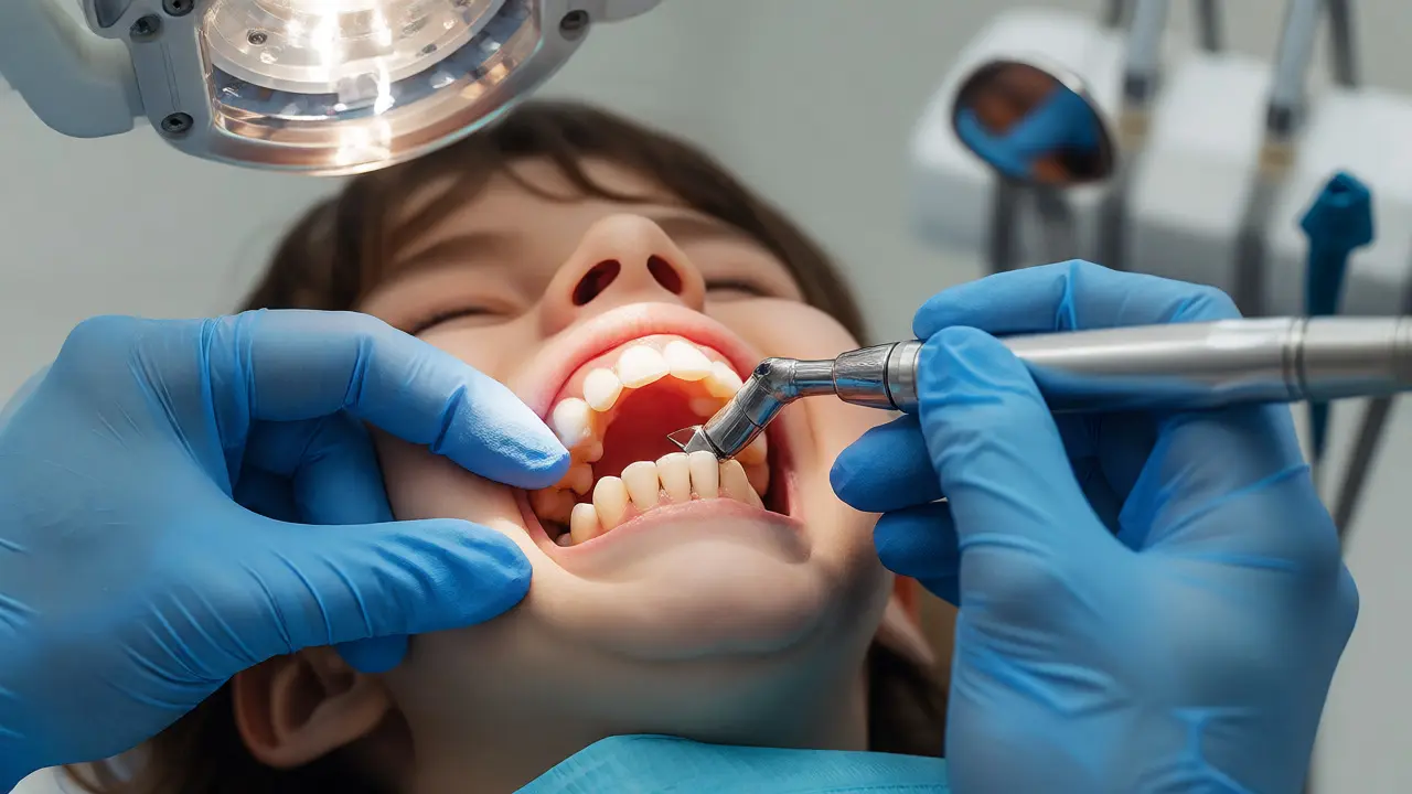 Dentální hygiena odstraňuje kámen ultrazvukem