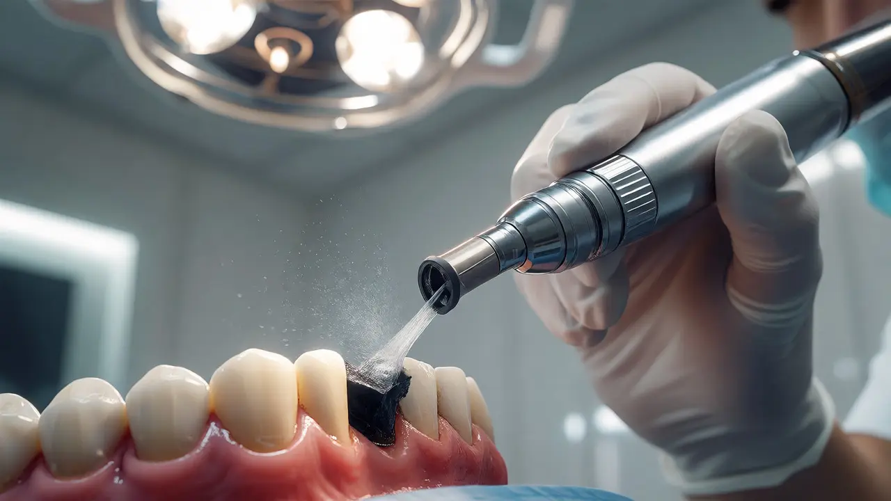 Dentální hygiena odstraňující kámen ultrazvukem